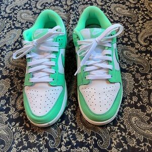Nike Green and White Dunks
